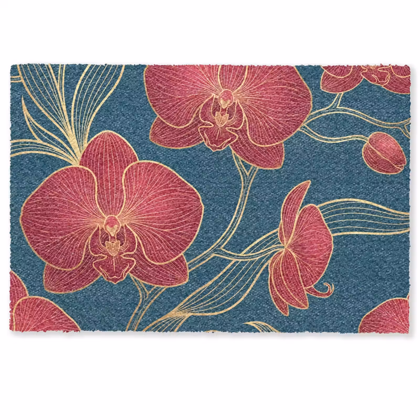 Deurmat - Bloemen - Rood - Goud — 1