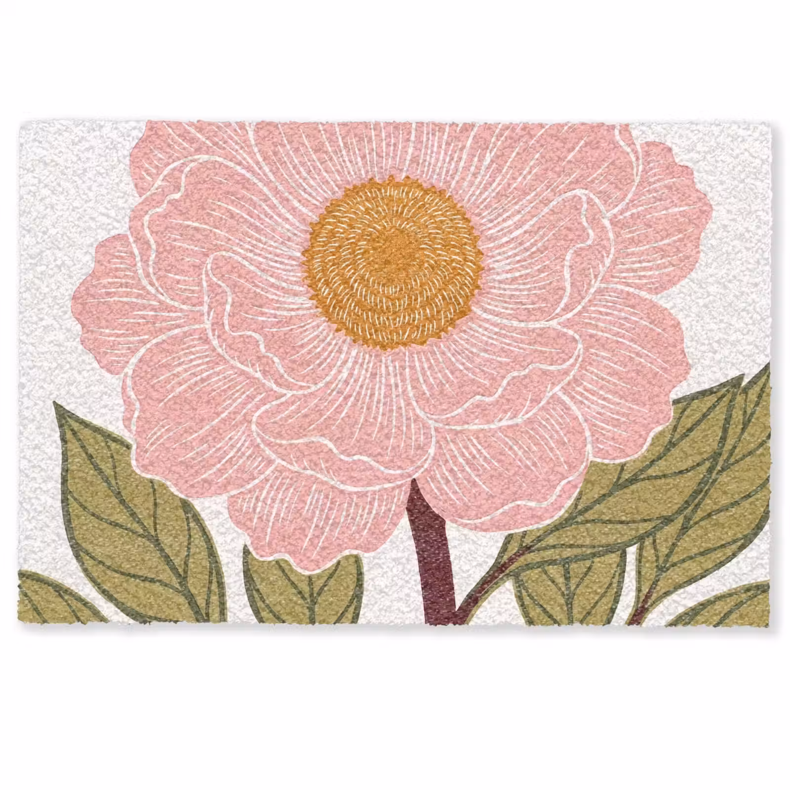 Deurmat - Bloemen - Roze - Illustratie — 1