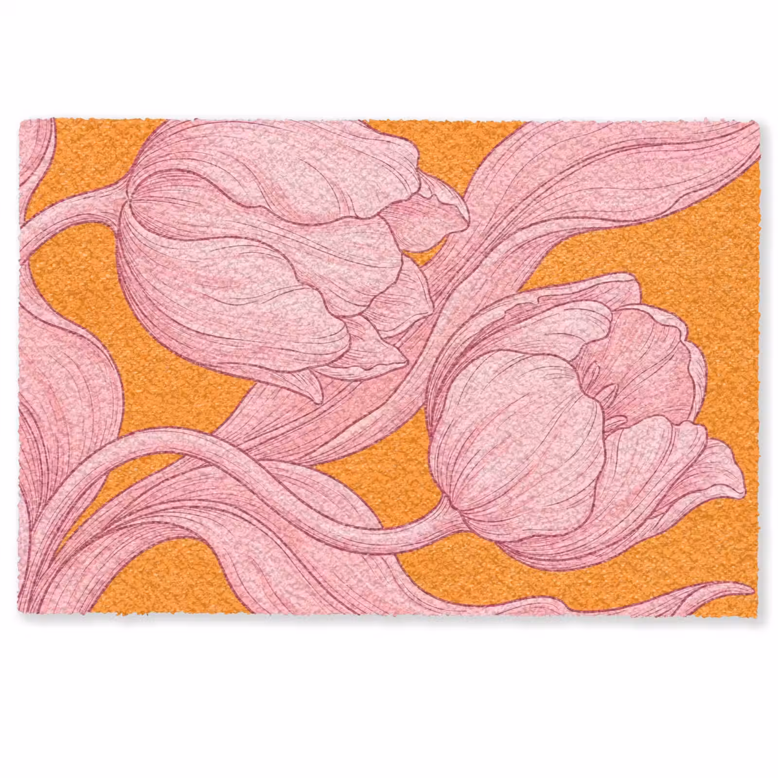 Deurmat - Roze bloemen - Modern — 1