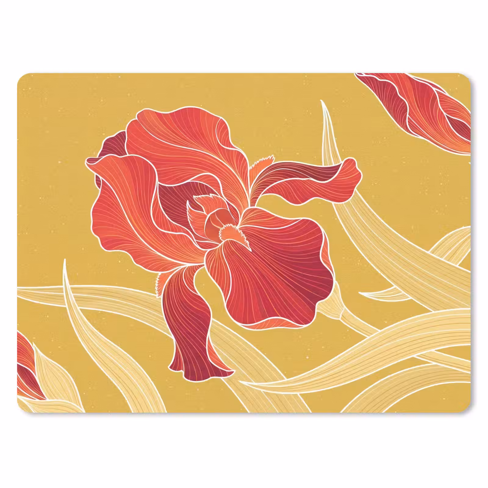 Muismat - Bloemen - Illustratie - Rood — 1