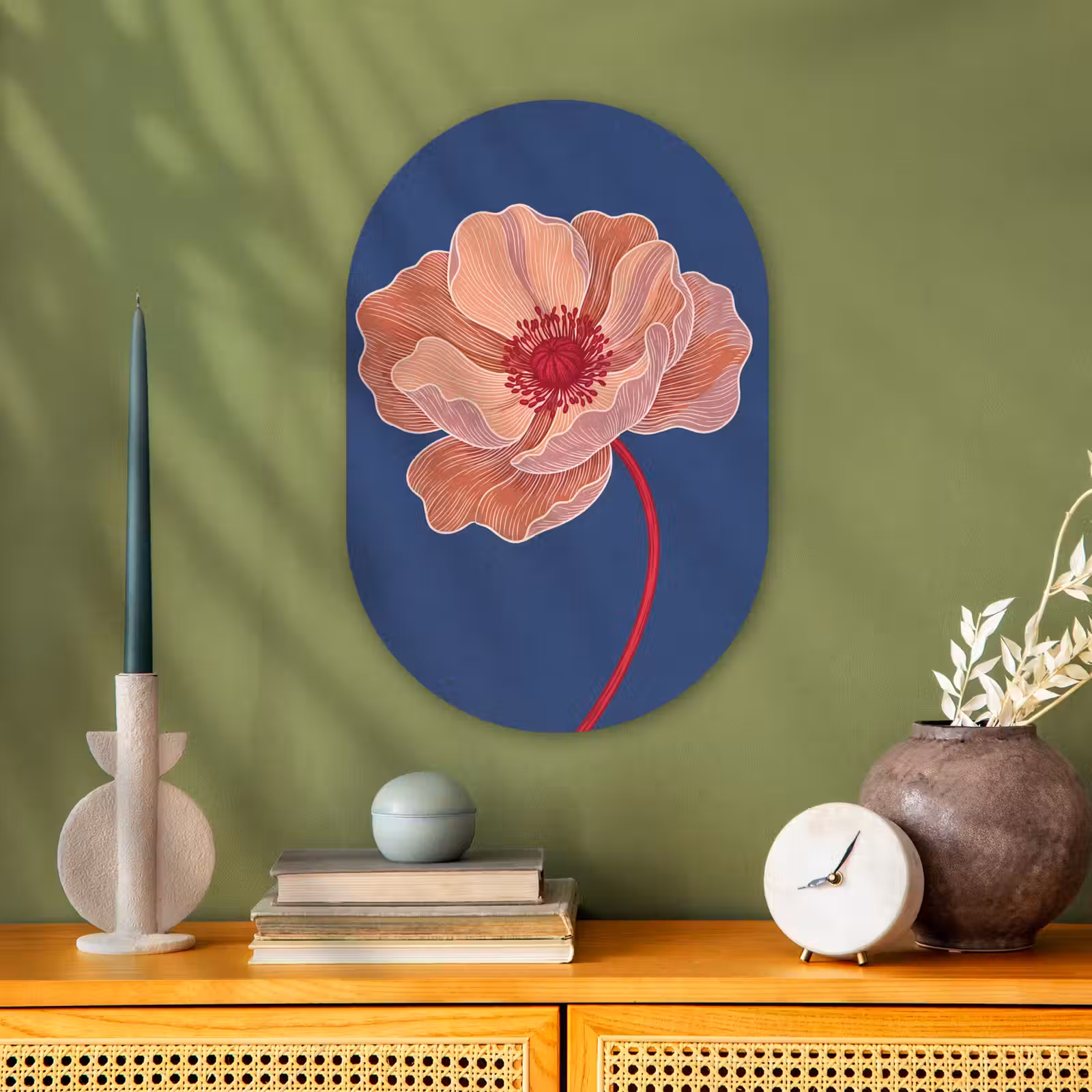 Muurovaal - Kunststof - Bloemen - Modern - Abstract — 1