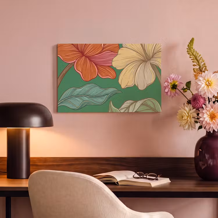 Canvas schilderij - Bloemen - Groen - Illustratie — 5