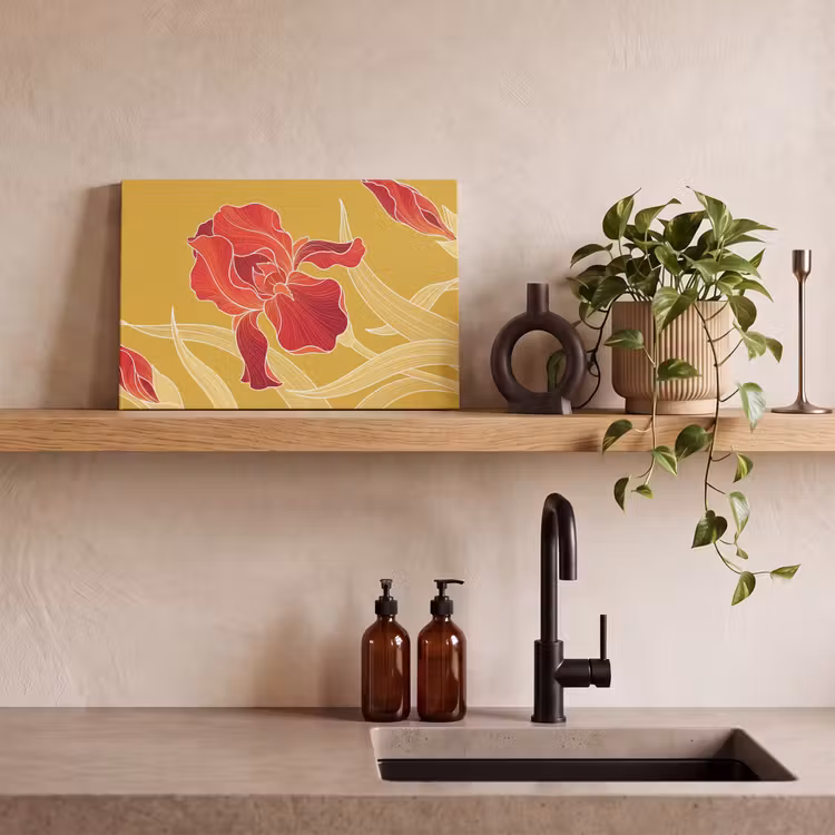 Canvas schilderij - Bloemen - Illustratie - Rood — 3