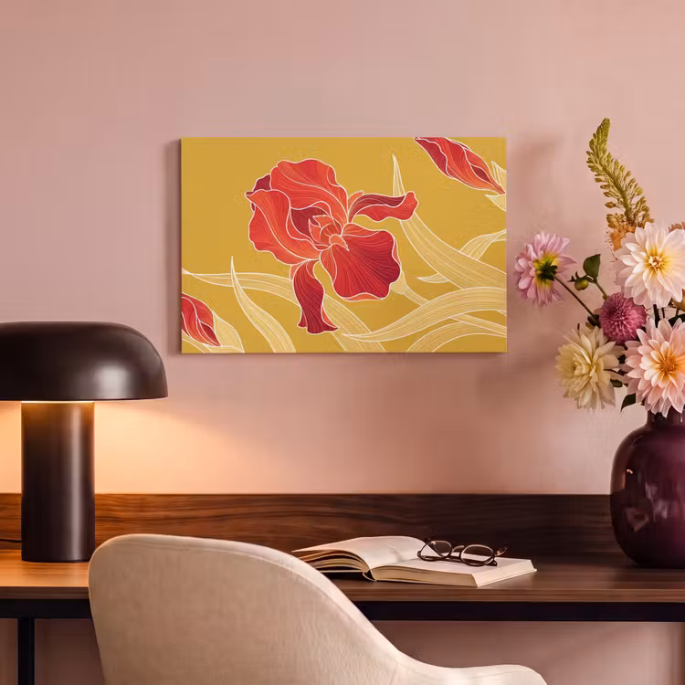 Canvas schilderij - Bloemen - Illustratie - Rood — 5