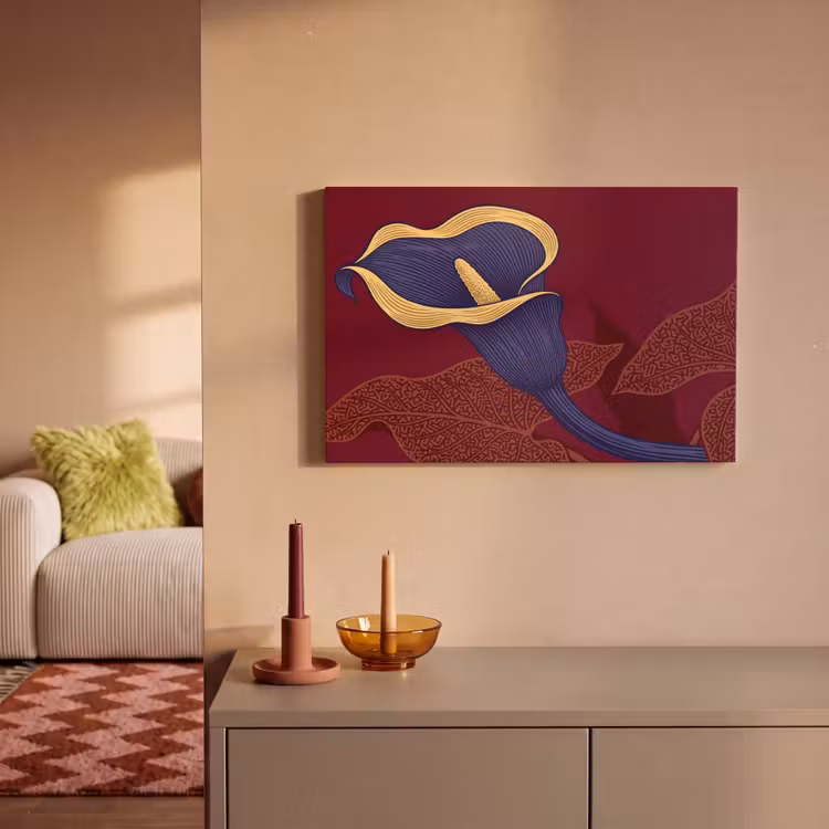 Canvas schilderij - Bloemen - Modern - Paars — 1