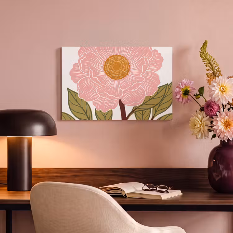 Canvas schilderij - Bloemen - Roze - Illustratie — 5