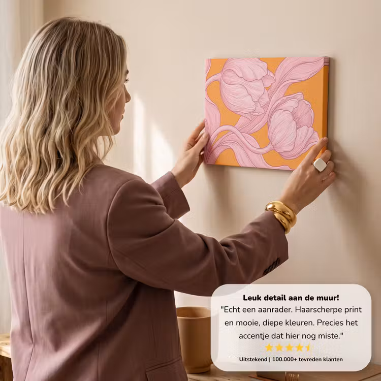 Canvas schilderij - Roze bloemen - Modern — 2