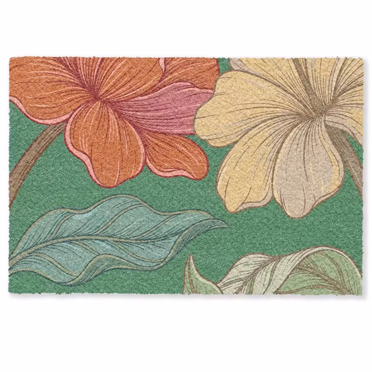 Deurmat - Bloemen - Groen - Illustratie — 1