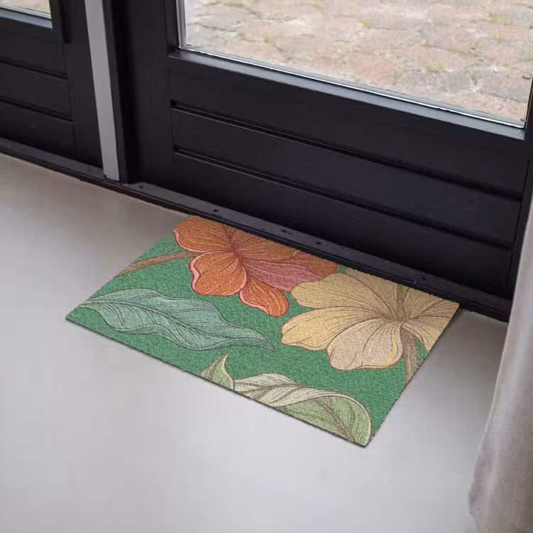 Deurmat - Bloemen - Groen - Illustratie — 2