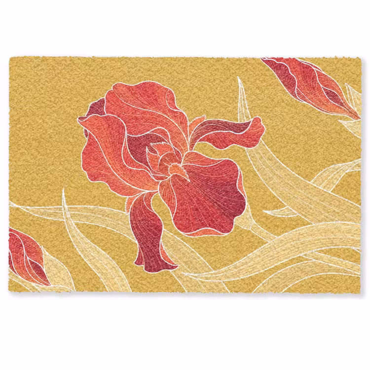Deurmat - Bloemen - Illustratie - Rood — 1