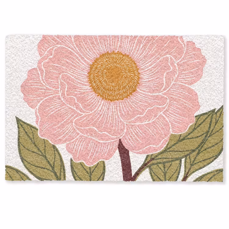 Deurmat - Bloemen - Roze - Illustratie — 1