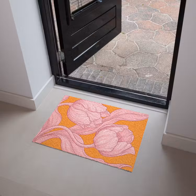Deurmat - Roze bloemen - Modern — 4