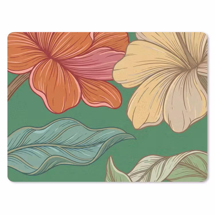 Muismat - Bloemen - Groen - Illustratie — 1