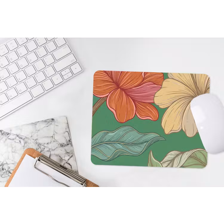 Muismat - Bloemen - Groen - Illustratie — 2