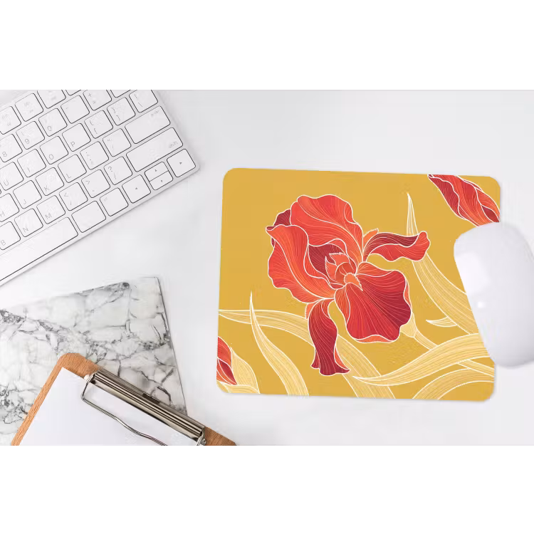 Muismat - Bloemen - Illustratie - Rood — 2