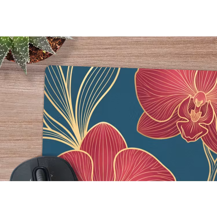 Muismat - Bloemen - Rood - Goud — 4