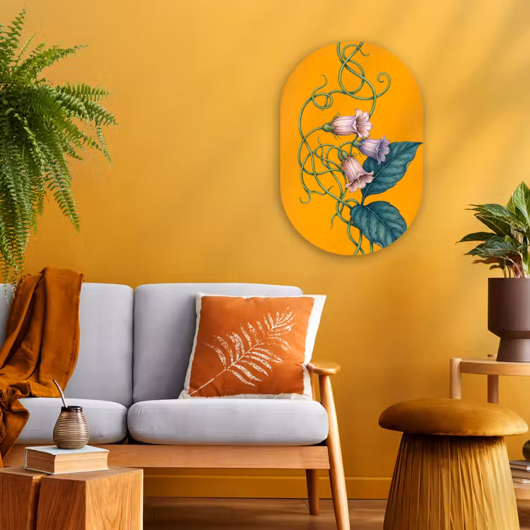 Muurovaal - Kunststof - Bloemen - Botanisch - Geel — 3