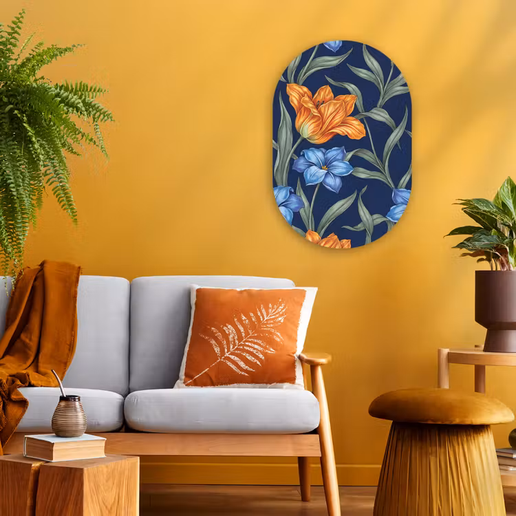 Muurovaal - Kunststof - Bloemen - Botanisch - Patroon — 1
