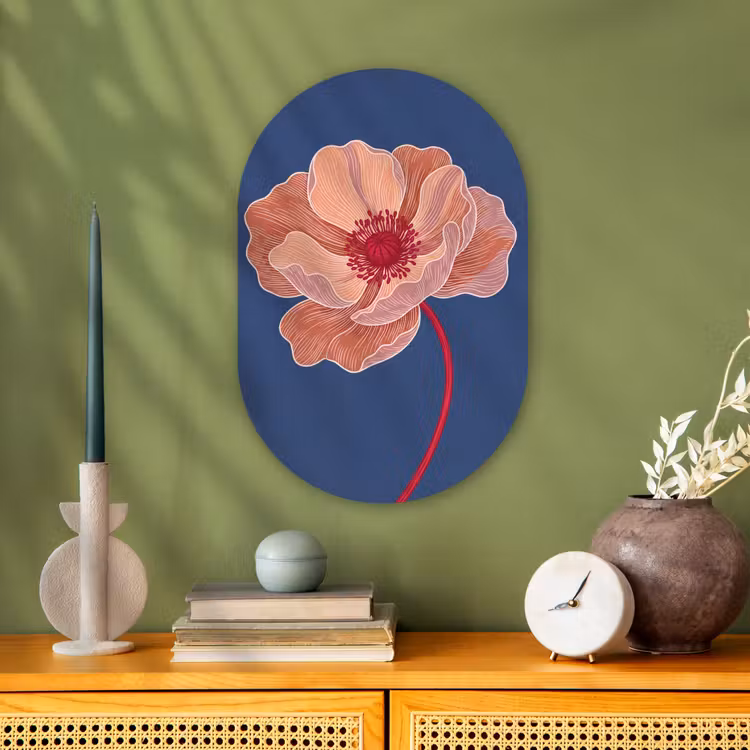Muurovaal - Kunststof - Bloemen - Modern - Abstract — 1