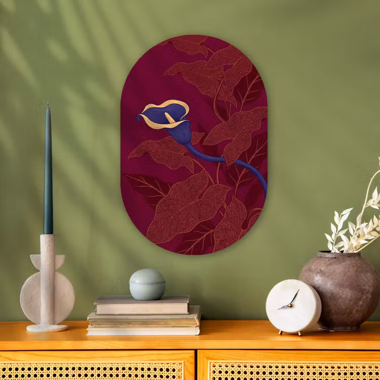 Muurovaal - Kunststof - Bloemen - Modern - Paars — 2