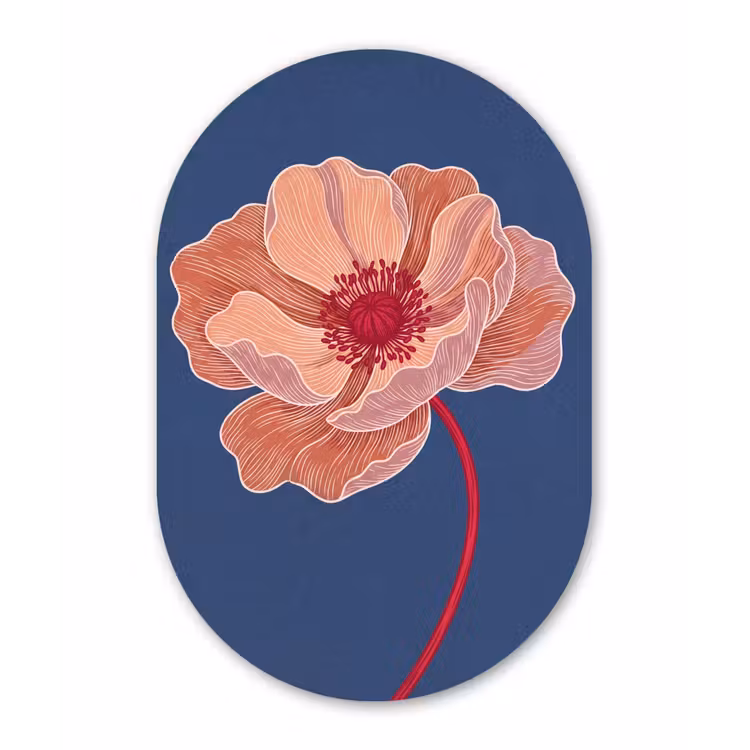 Muurovaal - Glas - Bloemen - Modern - Abstract — 1