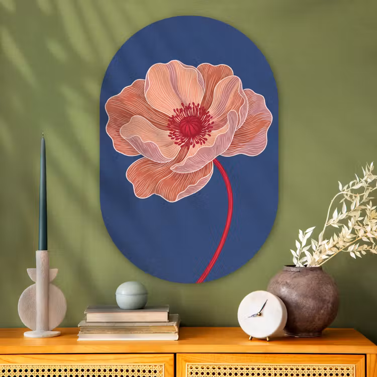 Muurovaal - Glas - Bloemen - Modern - Abstract — 2