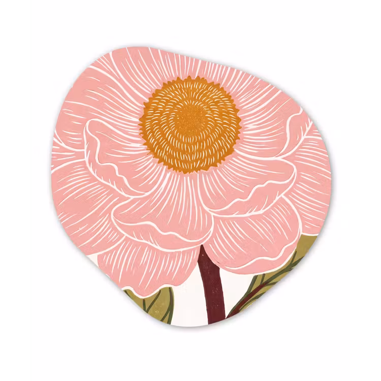 Organisch schilderij - Glas - Bloemen - Roze - Illustratie — 1