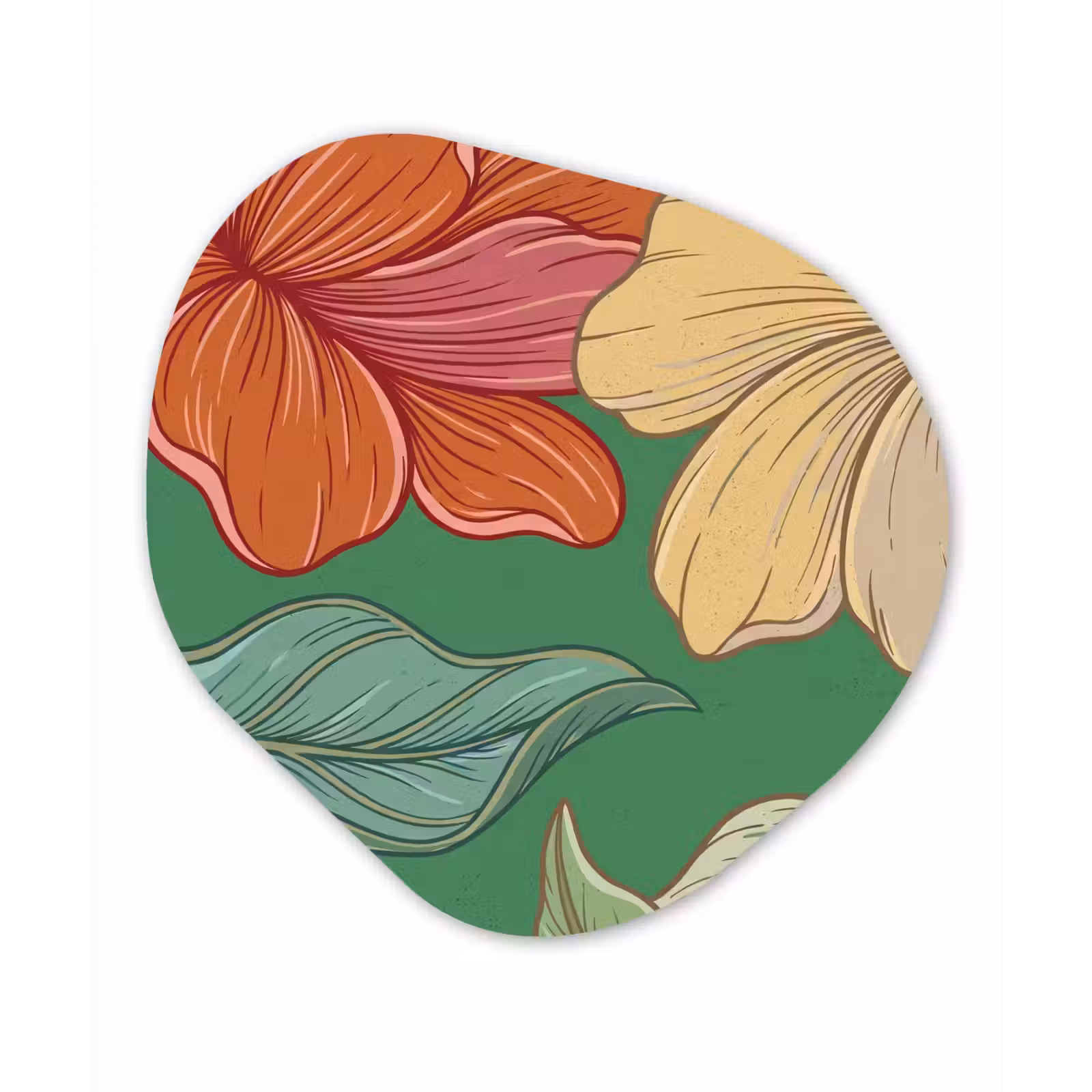 Organisch schilderij - Glas - Bloemen - Groen - Illustratie — 1