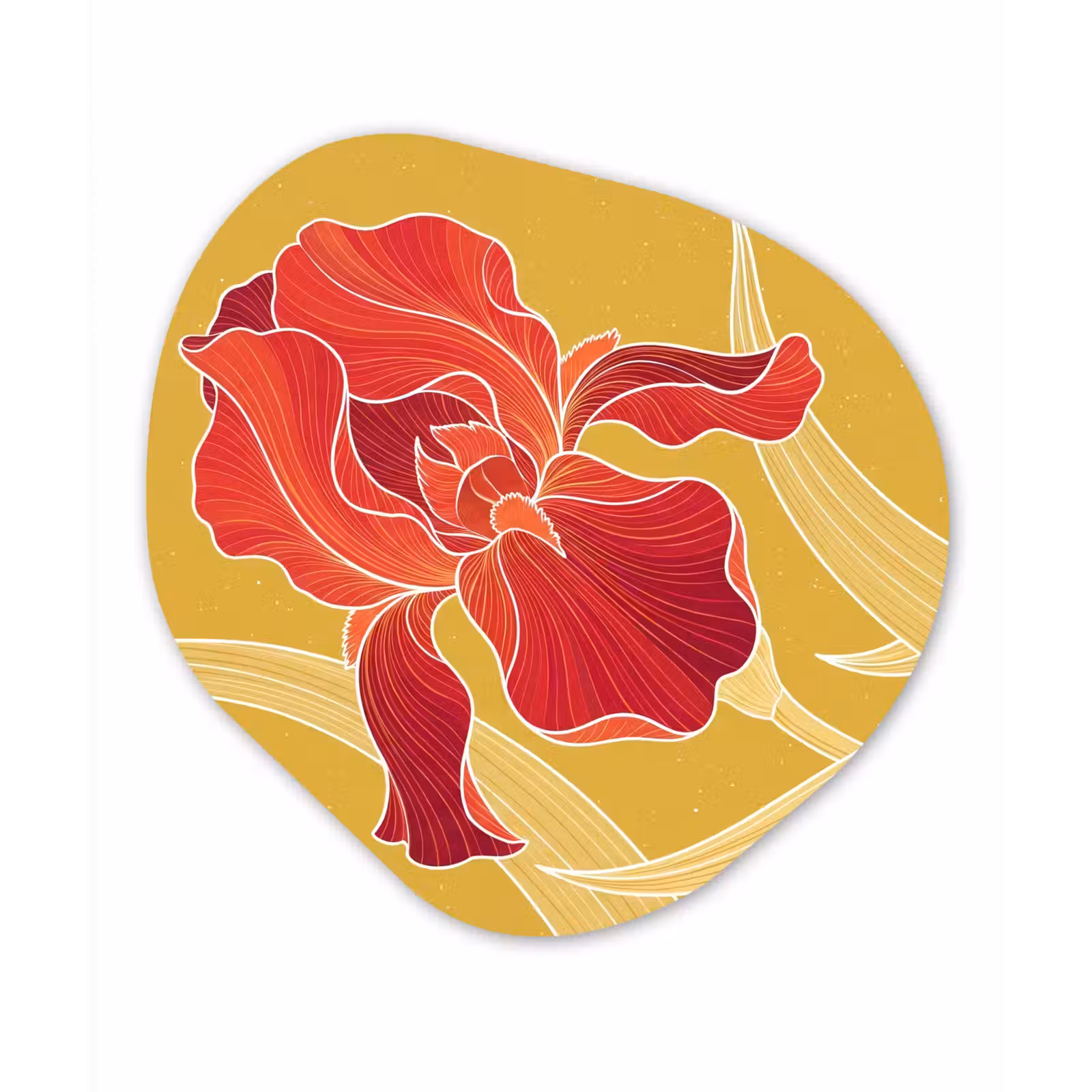 Organisch schilderij - Glas - Bloemen - Illustratie - Rood — 1
