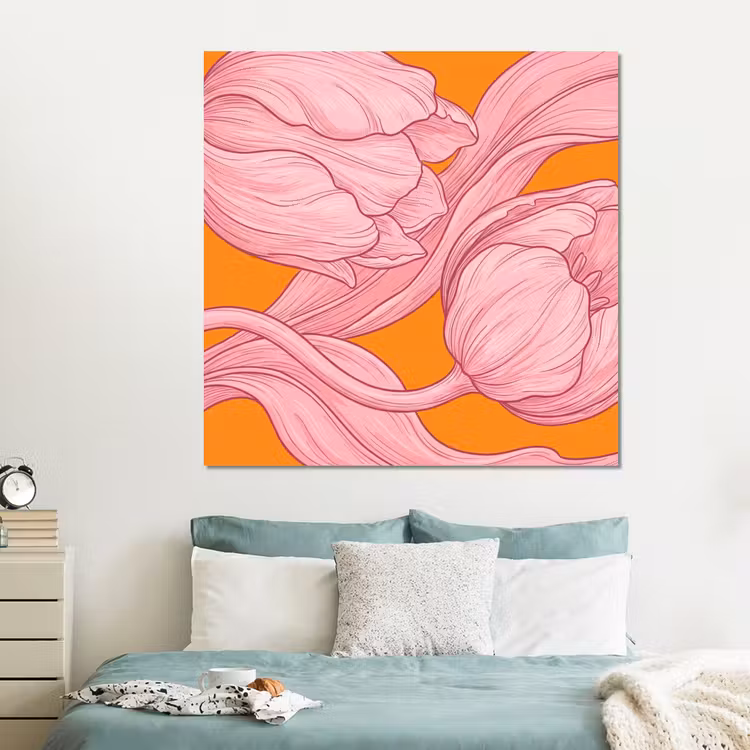Forex - Roze bloemen - Modern — 2