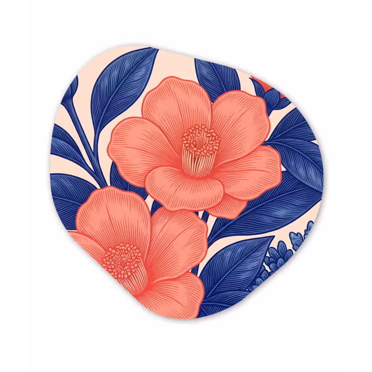 Organisch schilderij - Glas - Bloemen - Bladeren - Botanisch — 1