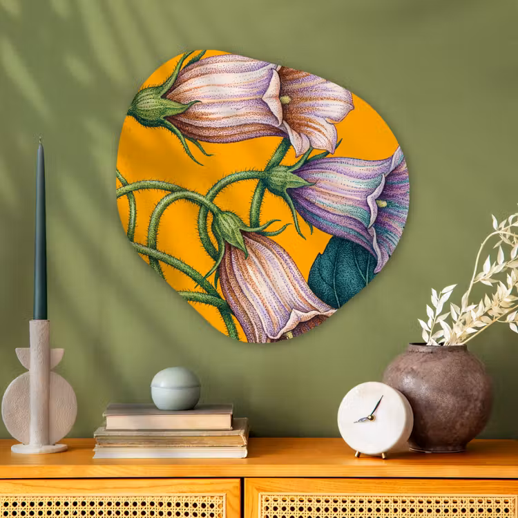 Organisch schilderij - Glas - Bloemen - Botanisch - Geel — 2