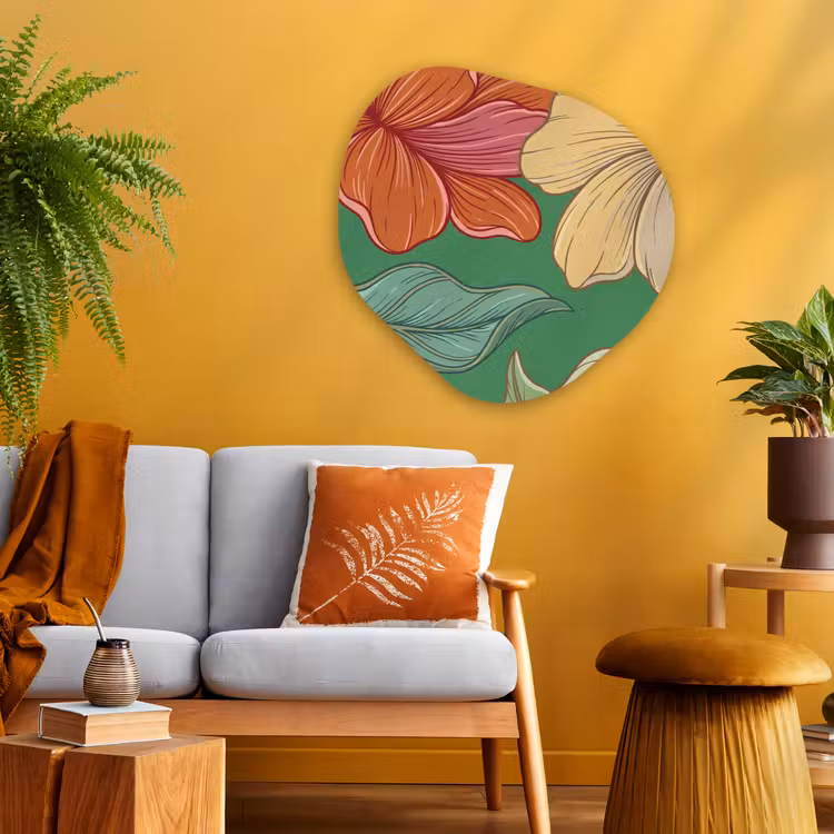 Organisch schilderij - Glas - Bloemen - Groen - Illustratie — 3