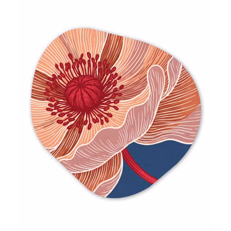 Organisch schilderij - Glas - Bloemen - Modern - Abstract — 1