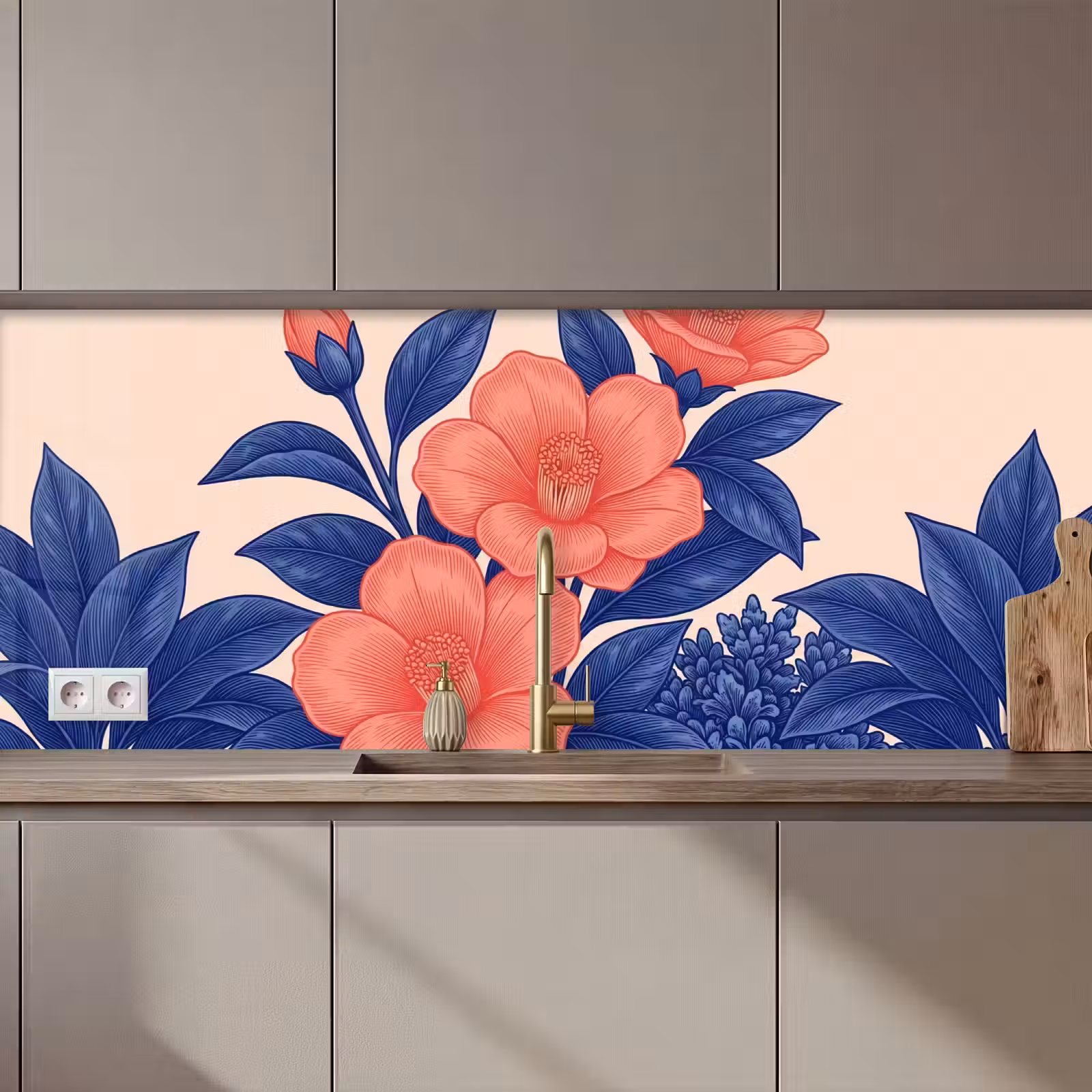 Keuken achterwand - Bloemen - Bladeren - Botanisch — 1