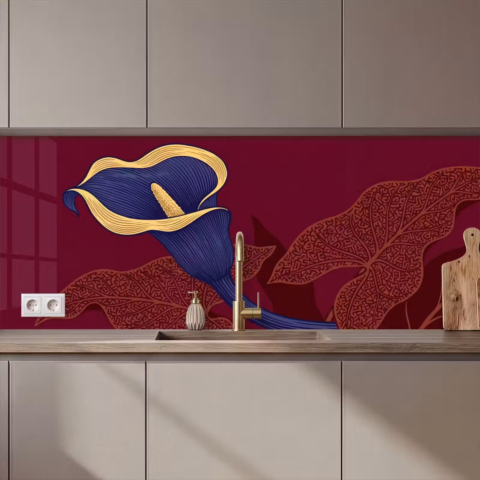 Keuken achterwand - Bloemen - Modern - Paars — 1