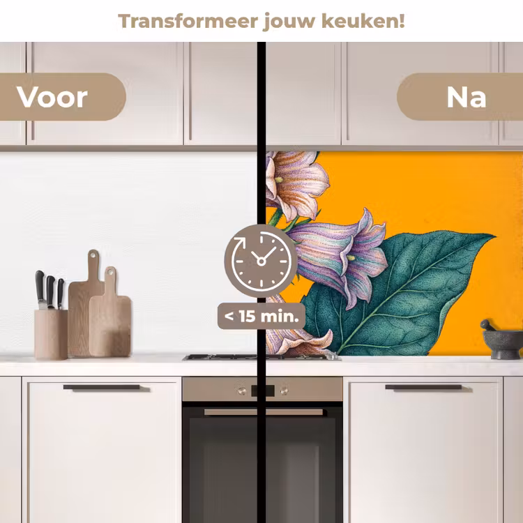 Keuken achterwand - Bloemen - Botanisch - Geel — 2