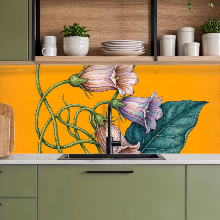 Keuken achterwand - Bloemen - Botanisch - Geel — 5