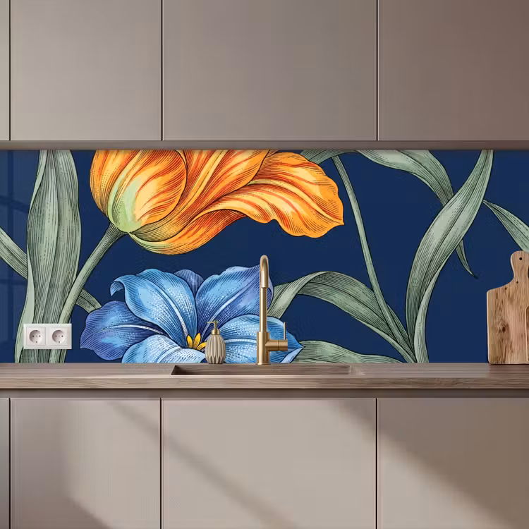 Keuken achterwand - Bloemen - Botanisch - Patroon — 1