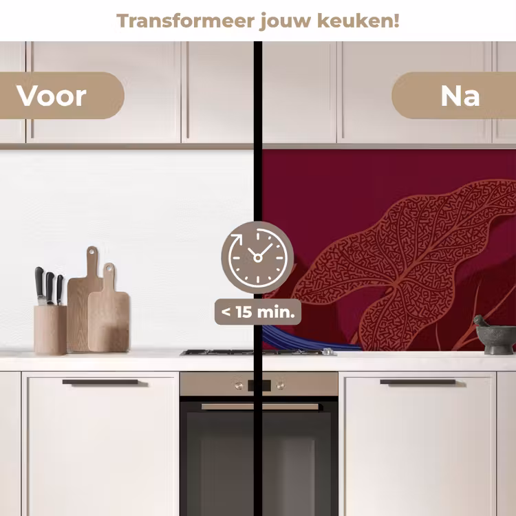 Keuken achterwand - Bloemen - Modern - Paars — 2