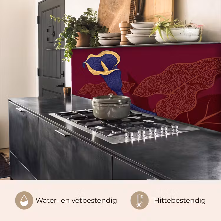 Keuken achterwand - Bloemen - Modern - Paars — 3