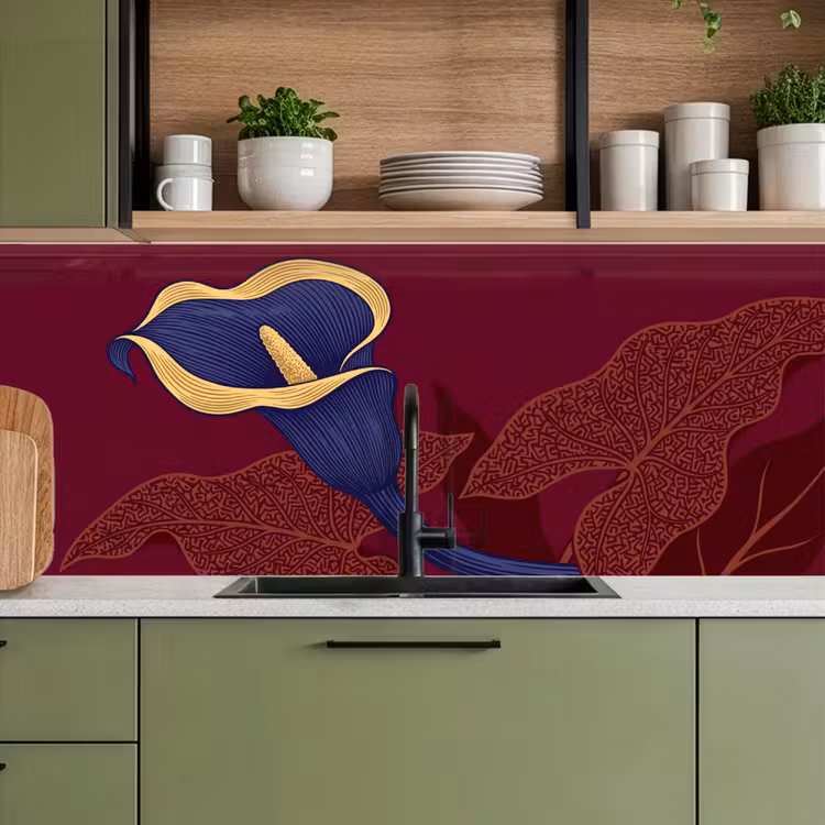 Keuken achterwand - Bloemen - Modern - Paars — 5