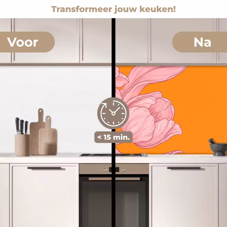 Keuken achterwand - Roze bloemen - Modern — 2