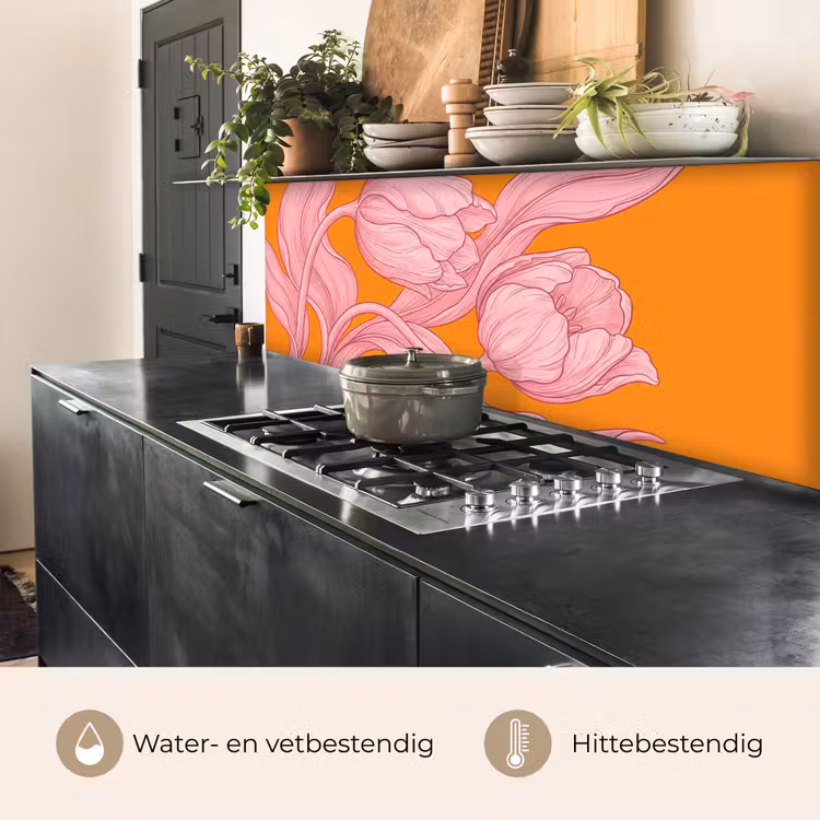Keuken achterwand - Roze bloemen - Modern — 3