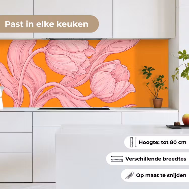 Keuken achterwand - Roze bloemen - Modern — 4