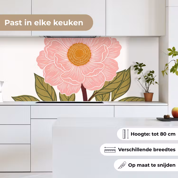 Keuken achterwand - Bloemen - Roze - Illustratie — 4