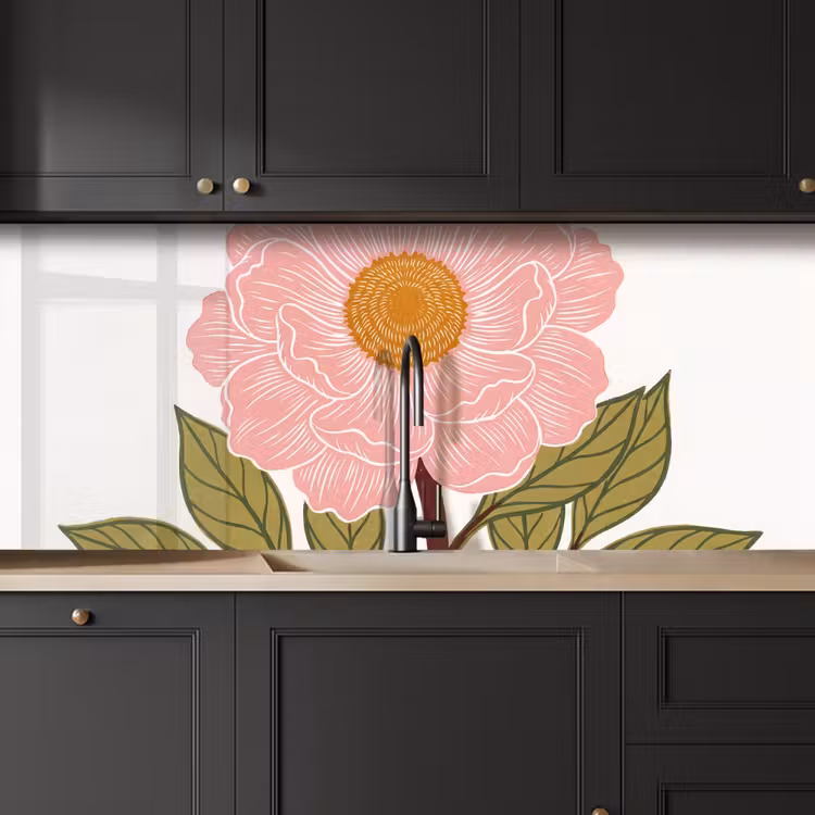Keuken achterwand - Bloemen - Roze - Illustratie — 6