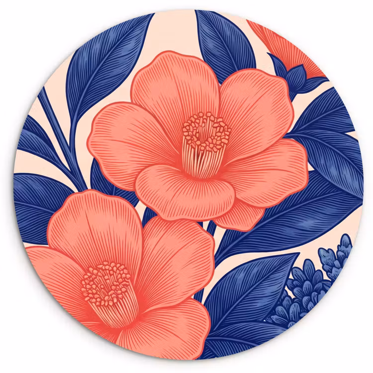 Muurcirkel - Bloemen - Bladeren - Botanisch — 1
