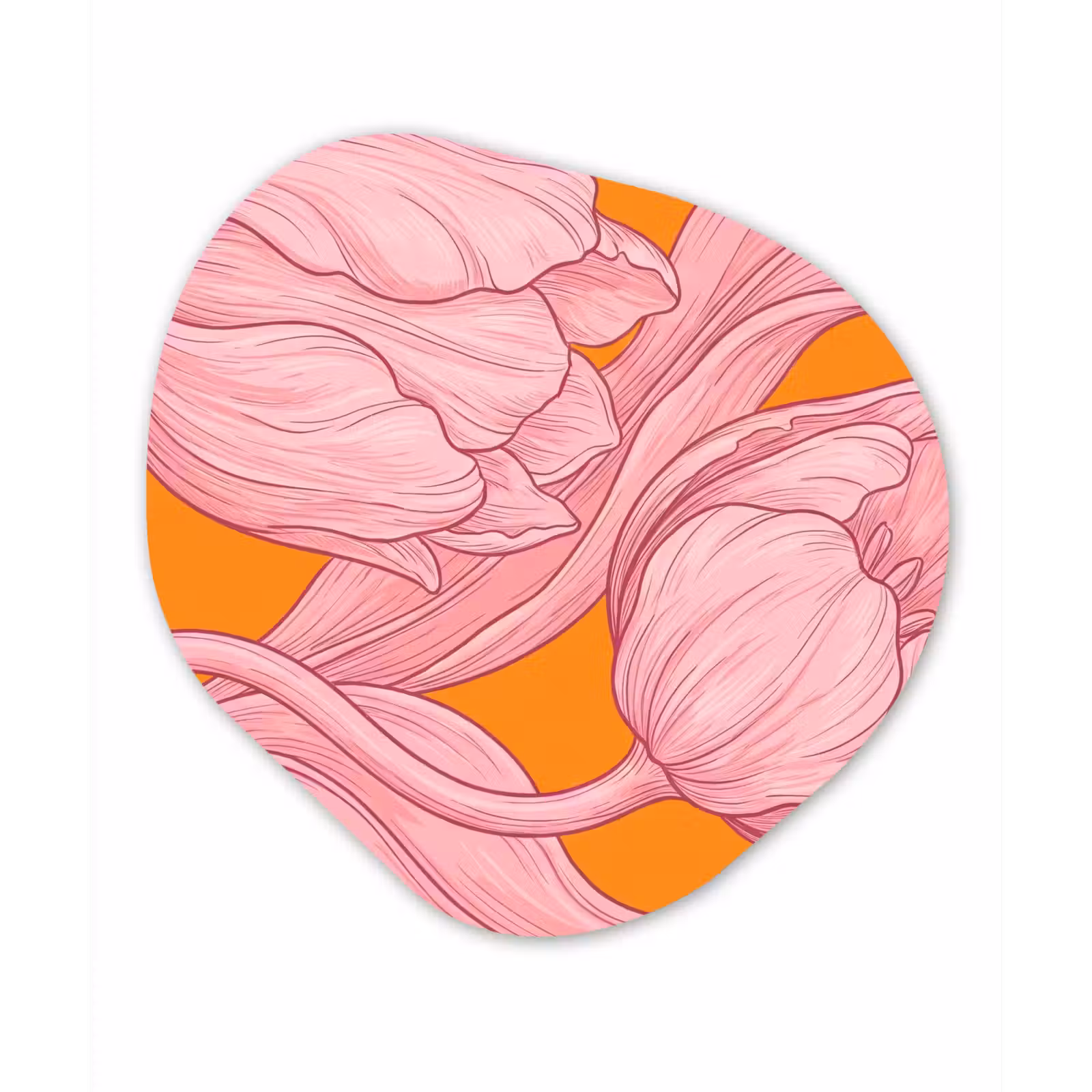 Organisch schilderij - Forex - Roze bloemen - Modern — 1
