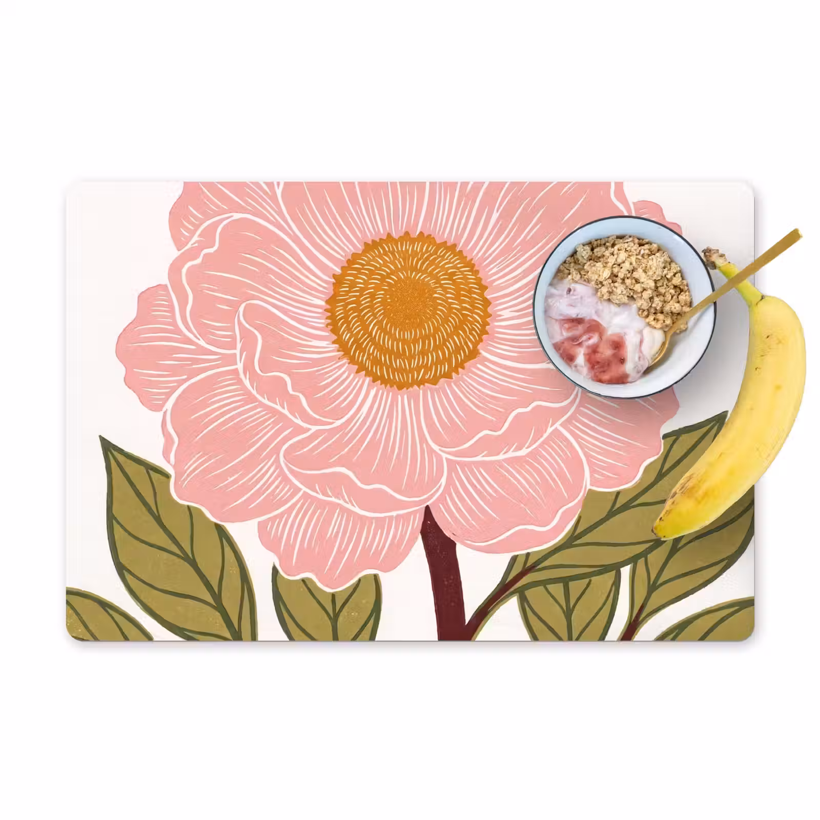 Placemat - 6 stuks - Bloemen - Roze - Illustratie — 1